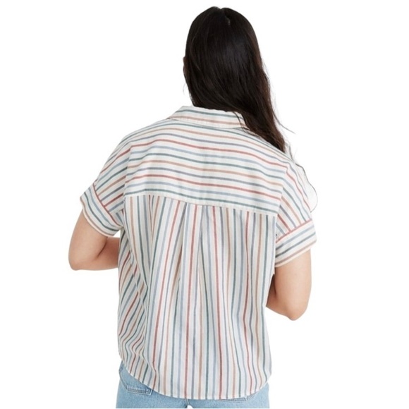 Madewell ‘Park’ Popover Rainbow Stripe Top Oversized Fit 100% Cotton Size XXS - Picture 7 of 15